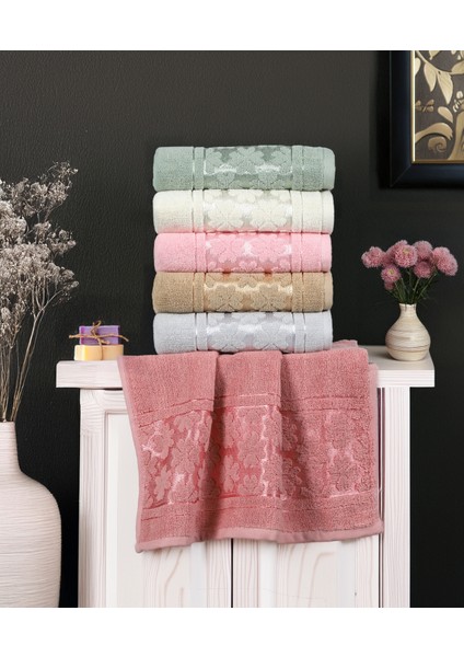 %100 Pamuk 6 Adet Gramajlı Renkli El Havlusu 50×90 cm – 250 Gram- Yüksek Su Emilimi, Şık Tasarım