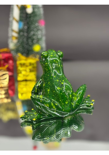 Yeşil El Yapımı Kurbağa Biblo modelleri