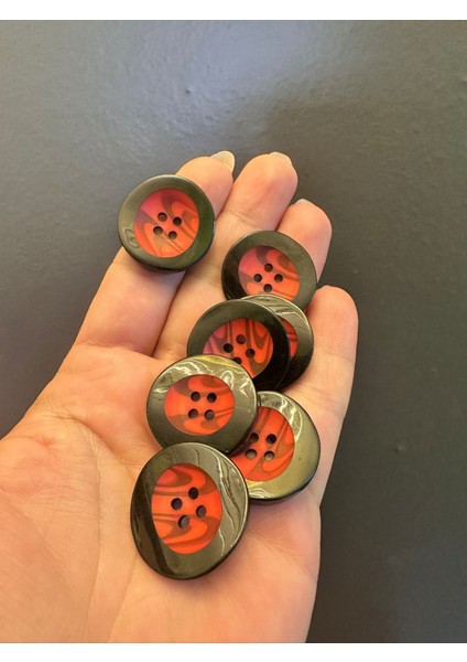 7 Adet Krımızı Siyah Düğme Set 3 cm fiyatları