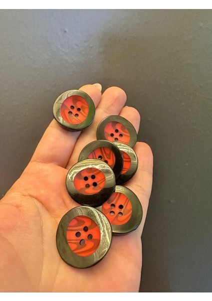 7 Adet Krımızı Siyah Düğme Set 3 cm fırsatları