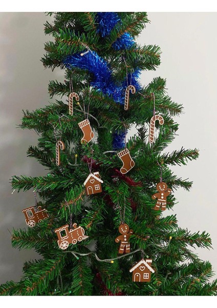 Yeni Yıl Dekor Seti, 12 Parça, Renkli ve Şık Çam Ağacı Süsleri, Kutlama Aksesuarları