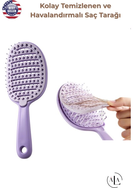 Saç Fırça Kolay Temizlenen Havalandırmalı Saç Tarak Açma Tarama Tarağı