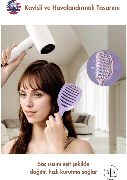 Saç Fırça Kolay Temizlenen Havalandırmalı Saç Tarak Açma Tarama Tarağı