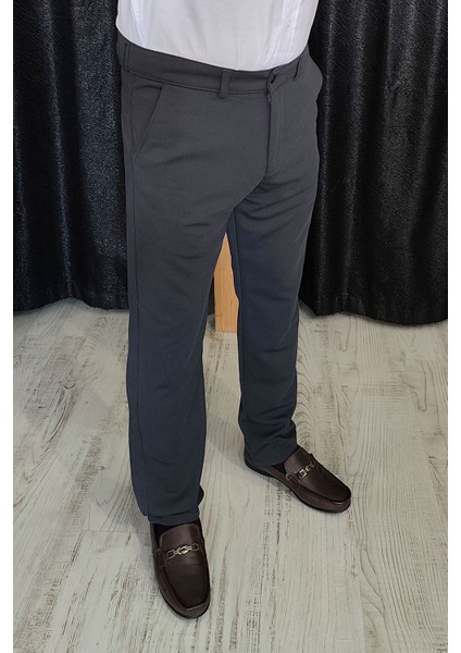 Bayaygun 0510 Nokta Desenli Dar Kesim Pantolon _füme