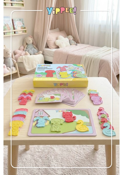 Renkleri Öğreniyorum - Evcil Hayvanlar Serisi | Renk Eşleştirmeli Eğitici Oyun Seti (40 Parça)