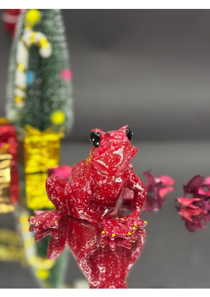 Kırmızı El Yapımı Kurbağa Biblo modelleri