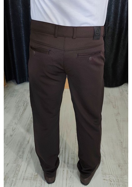 Bayaygun 0510 Nokta Desenli Dar Kesim Pantolon _koyu Kahve fırsatları
