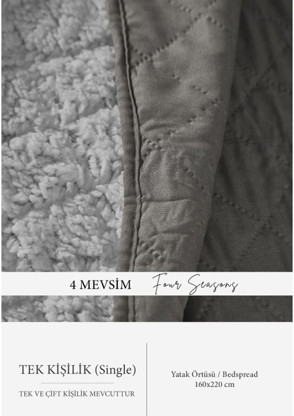 Premium Peluş Tek Kişilik Çok Amaçlı Yatak Örtüsü 160X220 Çift Taraflı Yumuşak Battaniye Pike Gri Vizon fiyatları