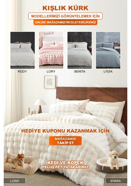 Premium Peluş Tek Kişilik Çok Amaçlı Yatak Örtüsü 160X220 Çift Taraflı Yumuşak Battaniye Pike Antrasit / Pudra indirimleri