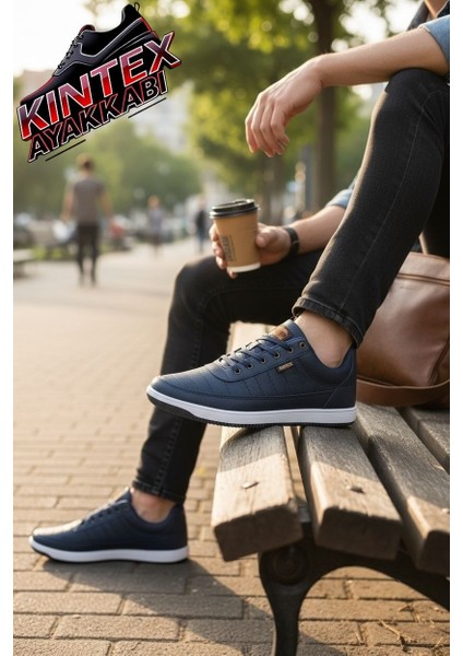 Unisex Siyah Beyaz Nefes Alabilen Bağcıklı Spor Ayakkabı