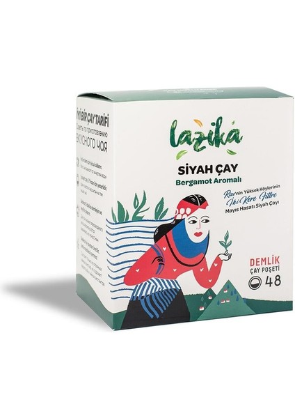 Ilk Hasat Bergamotlu Siyah Çay 48'li Demlik Süzen Poşet-Mayıs Çayı,tozsuz Çay