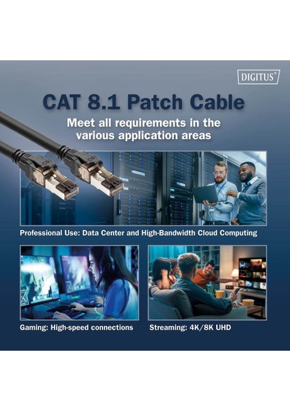 Cat 8.1 Ultra Hızlı Ethernet Kablo – 1 Metre S/ftp (40GBPS / 2000 Mhz) fiyatları