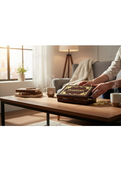 Lüks Ahşap Kutulu Türkiye Logolu Premium Domino Seti 28 Parça 6 Çift - Aile Oyunu Yeni Yıl Hediyesi modelleri