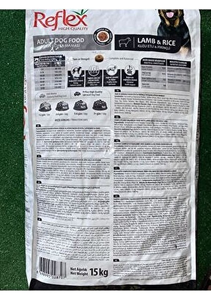 Yetişkin Köpek Maması 15 kg Kuzu Etli ve Pirinçli İçerik ile Yüksek Protein Kaynağı