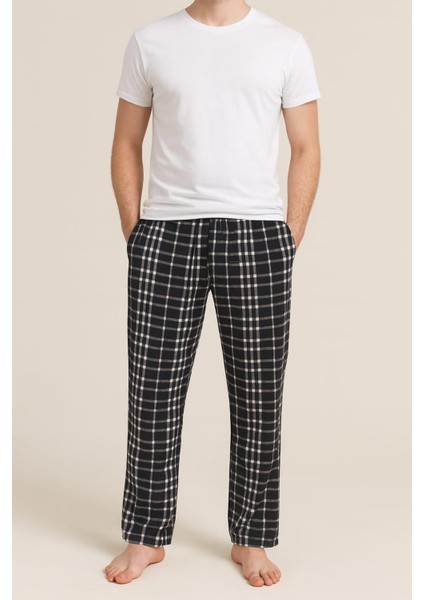 Erkek Desenli Cepli Tek Alt Siyah