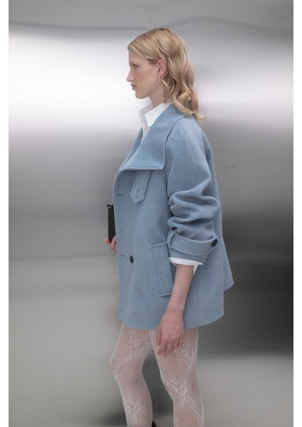 Reglan Kol Oversize Kaban Mavi modelleri