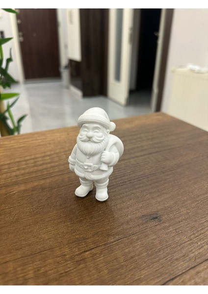 Beyaz Noel Baba Figür, Yılbaşı Konsepti, 3D Midi Boy, Süs ve Hediyelik