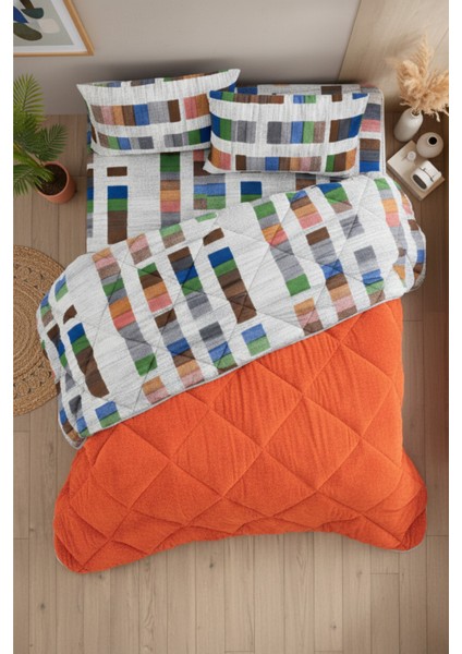 Veluna Battal Boy Lüx Wellsoft Yorgan Çift Taraflı - 2 Adet Yastık Kılıflı Yorgan Seti 215X235 cm