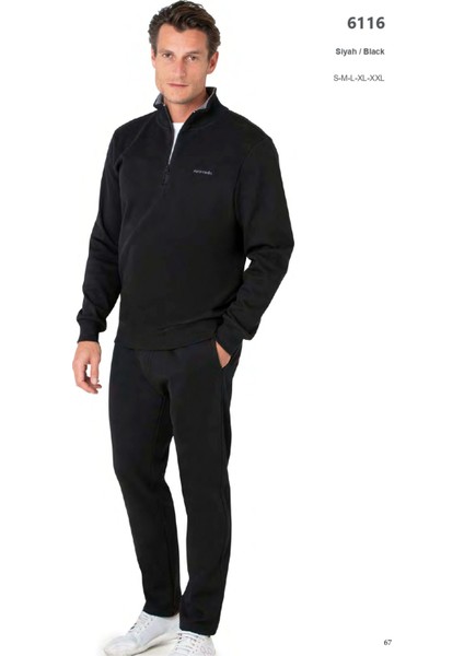 Erkek Yarım Fermuarlı Dik Yaka Iki Iplik %100 Pamuk Ev Giyim Eşofman Takımı fiyatları