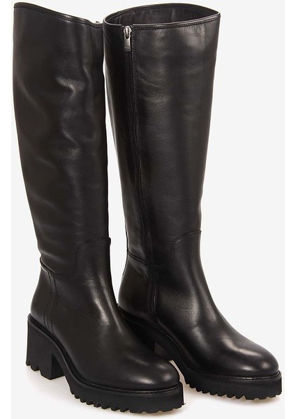 Kadın Hakiki Deri Siyah Günlük Çizme EVS5032 modelleri