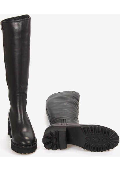 Kadın Hakiki Deri Siyah Günlük Çizme EVS5032 indirimleri