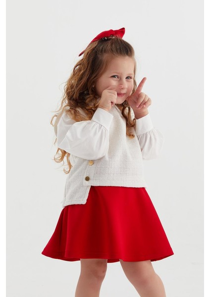 Çocuk Scuba Etek Kırmızı