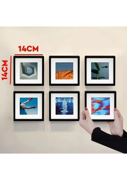 Sök Tak Kare Çerçeve Siyah 14X14 ve Kendinden Yapışkanlı Pilli Aplik Lamba 7 Li Set modelleri