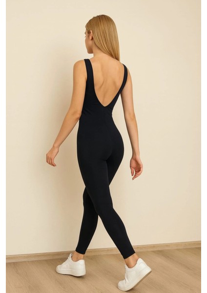 Kadın Esnek Fit Tam Boy Basic Tulum Sırt Dekolteli fiyatları