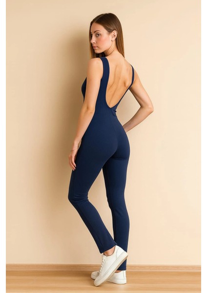 Kadın Esnek Fit Tam Boy Basic Tulum Sırt Dekolteli fiyatları