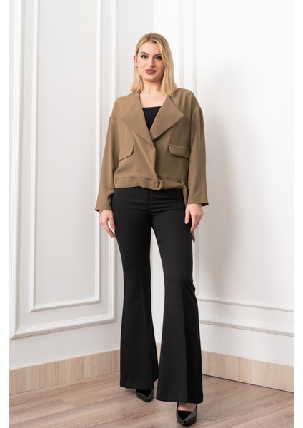 Kuşak Detaylı Kısa Ceket 8612 fiyatları