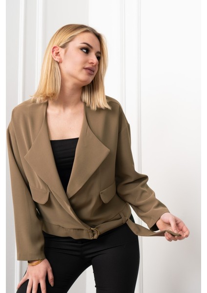 Kuşak Detaylı Kısa Ceket 8612 indirimleri