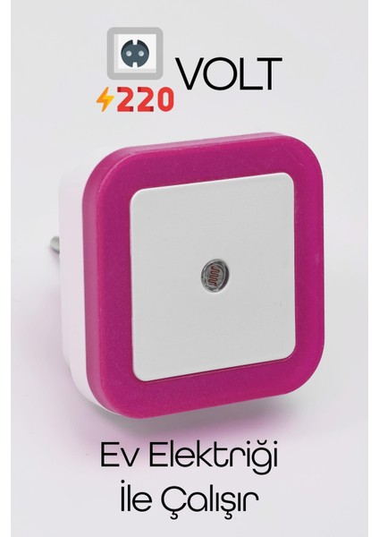 Kare Otomatik Gece Lambası Işığa Duyarlı Karanlık Ldr Sensörlü Koridor Pembe GC02 indirimleri