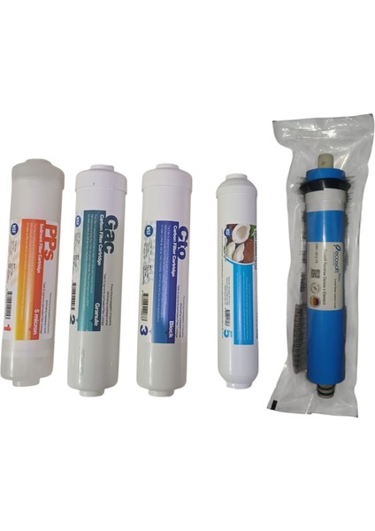 Tüm inline Kapalı Kasa Su Arıtma Cihazlarına Uyumlu 5'li Filtre Seti değiştirme talimatı ile gönderilir (Bağlantı Parçaları Hediye)