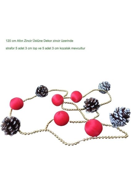 Kırmızı Zincirli Kozalaklı Yılbaşı Ağaç Süsü – Toplu Dekoratif Süs fırsatları