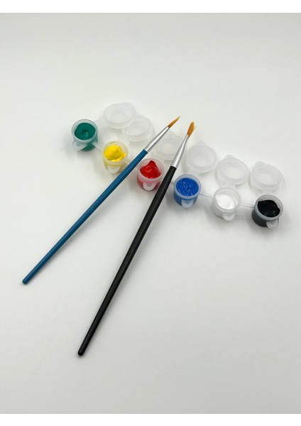 6'lı 3D Boyanabilir Avengers Figür Seti – Çocuk Boyama Aktivite Seti (6 Renk Boya + 2 Fırça + Palet)