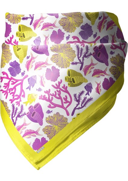 Okyanus Bahçesi Desenli Bandana Fular modelleri