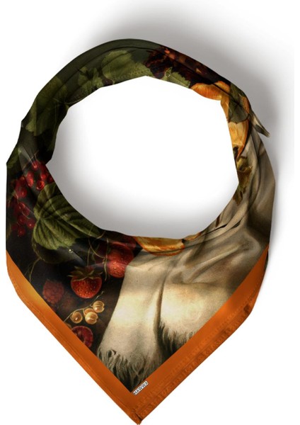 Vintage Portakal ve Orman Meyveli Bandana Fular indirimleri