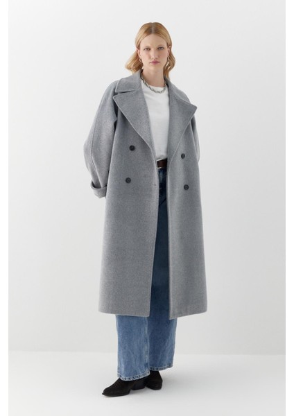 Reglan Kol Uzun Kaban Gri