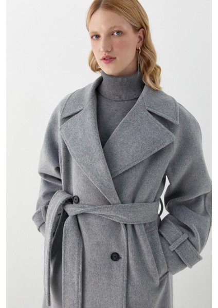 Reglan Kol Uzun Kaban Gri