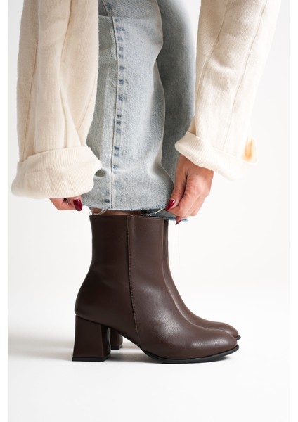 Lucinda Kadın Kışlık Acı Kahve Kalın Topuklu Bot modelleri