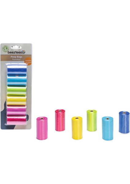 Sptrns Beeztees Köpek Dışkı Toplama Poşeti, Çeşitli Renklerde, 6X20ADET