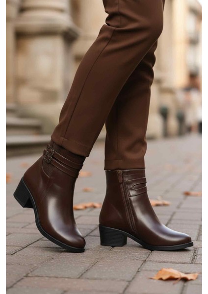 Kahve Içi Kürklü Topuklu Kadın Bot 1006 Z modelleri