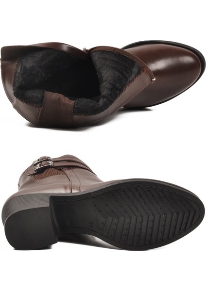 Kahve Içi Kürklü Topuklu Kadın Bot 1006 Z indirimleri