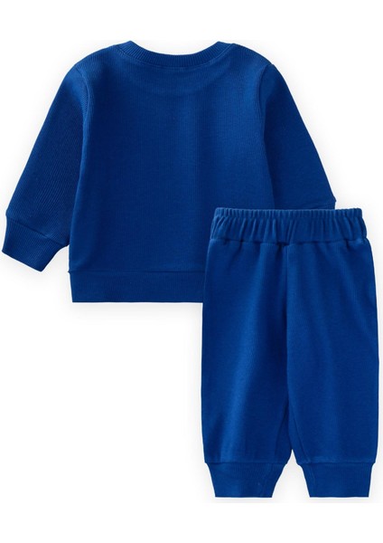 Be Cool Nakışlı Sweatshirt Takım 0-5 Yaş Saks Mavi fiyatları