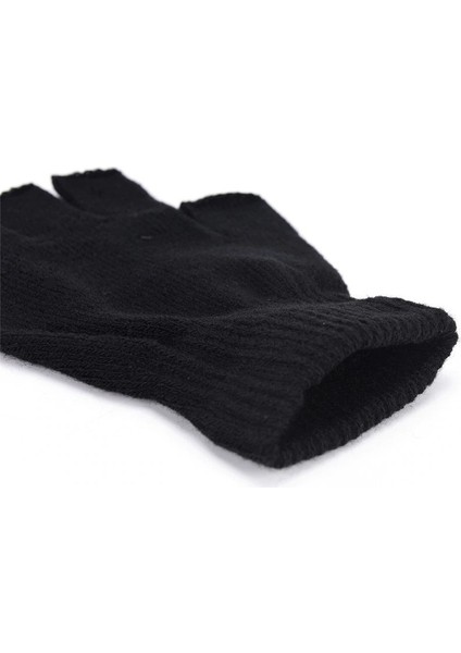 Siyah Unisex Parmaksız Kesik Yarım Parmak Kışlık Örme Triko Eldiven fiyatları