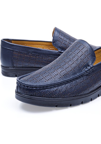 Robin Lacivert Iç ve Dış %100 Hakiki Deri Erkek Delikli Comfort Ayakkabı, Günlük Ayakkabı fiyatları