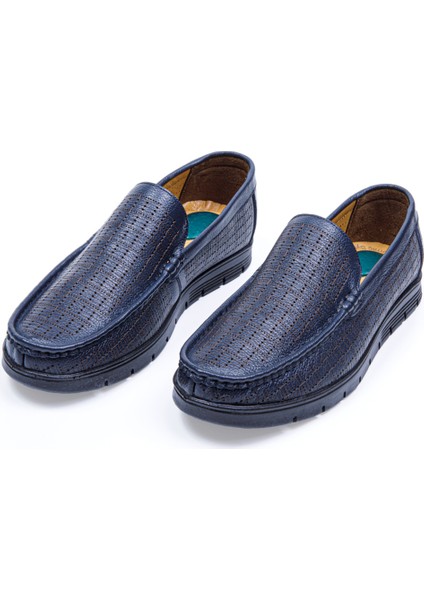 Robin Lacivert Iç ve Dış %100 Hakiki Deri Erkek Delikli Comfort Ayakkabı, Günlük Ayakkabı modelleri
