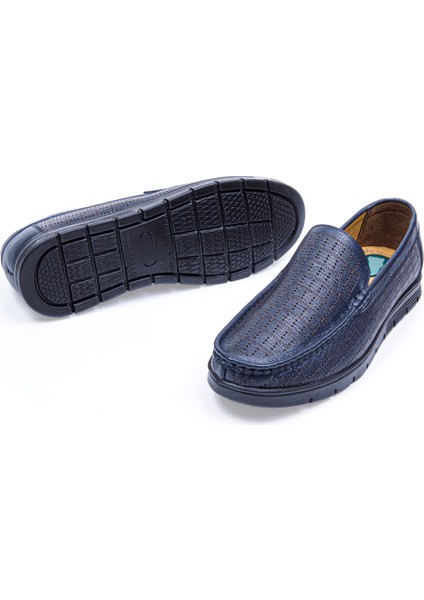 Robin Lacivert Iç ve Dış %100 Hakiki Deri Erkek Delikli Comfort Ayakkabı, Günlük Ayakkabı fırsatları