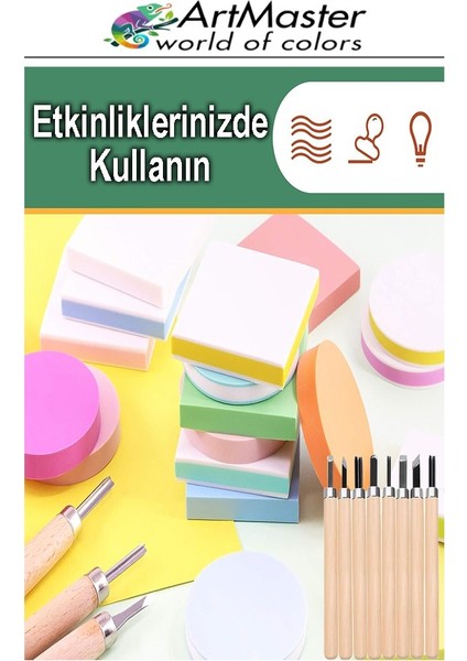 Linol Oyma Seti Ahşap Saplı 6 Parça 1 Paket Kretuar Bıçağı Oyma Kesme Bıçak Seti Linol 6 Bıçaklı Linolyum Baskı Seti modelleri