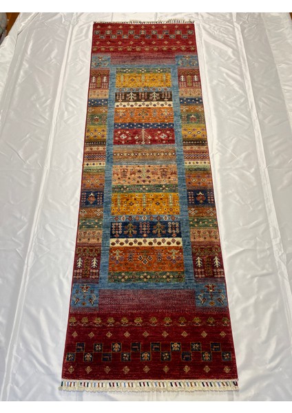 El Dokuma Afgan Halı Yolluk Gebbeh Desen